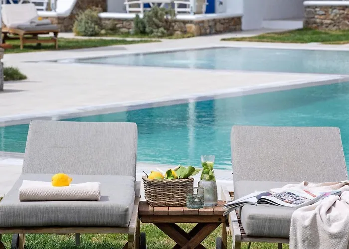 别墅 Deluxe Mykonos Del Sol Junior Outdoor Pool Ornos